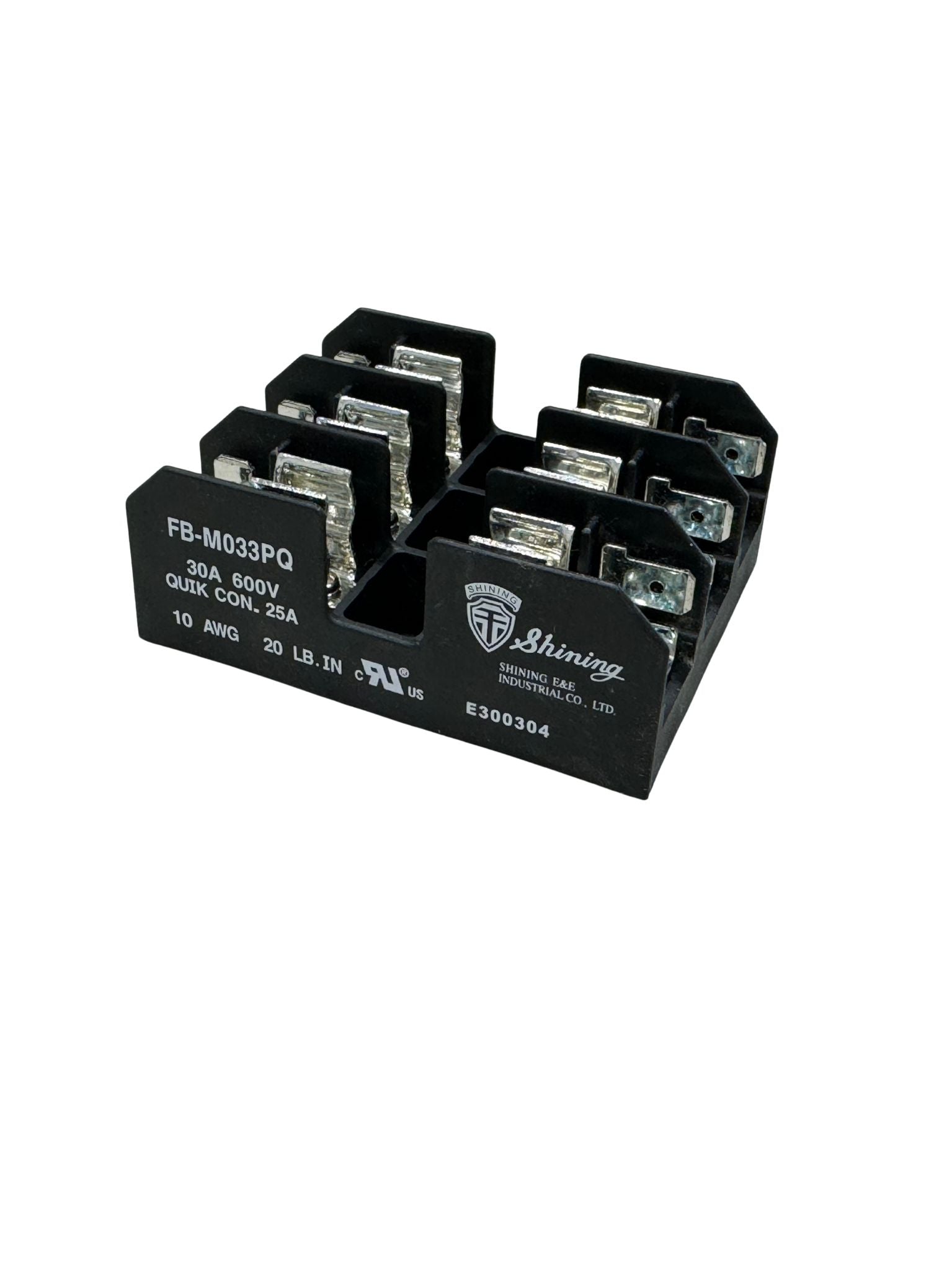 FB-M033PQ 10x38 600V 30A 3 Pole Midget Fuse Block (20pk